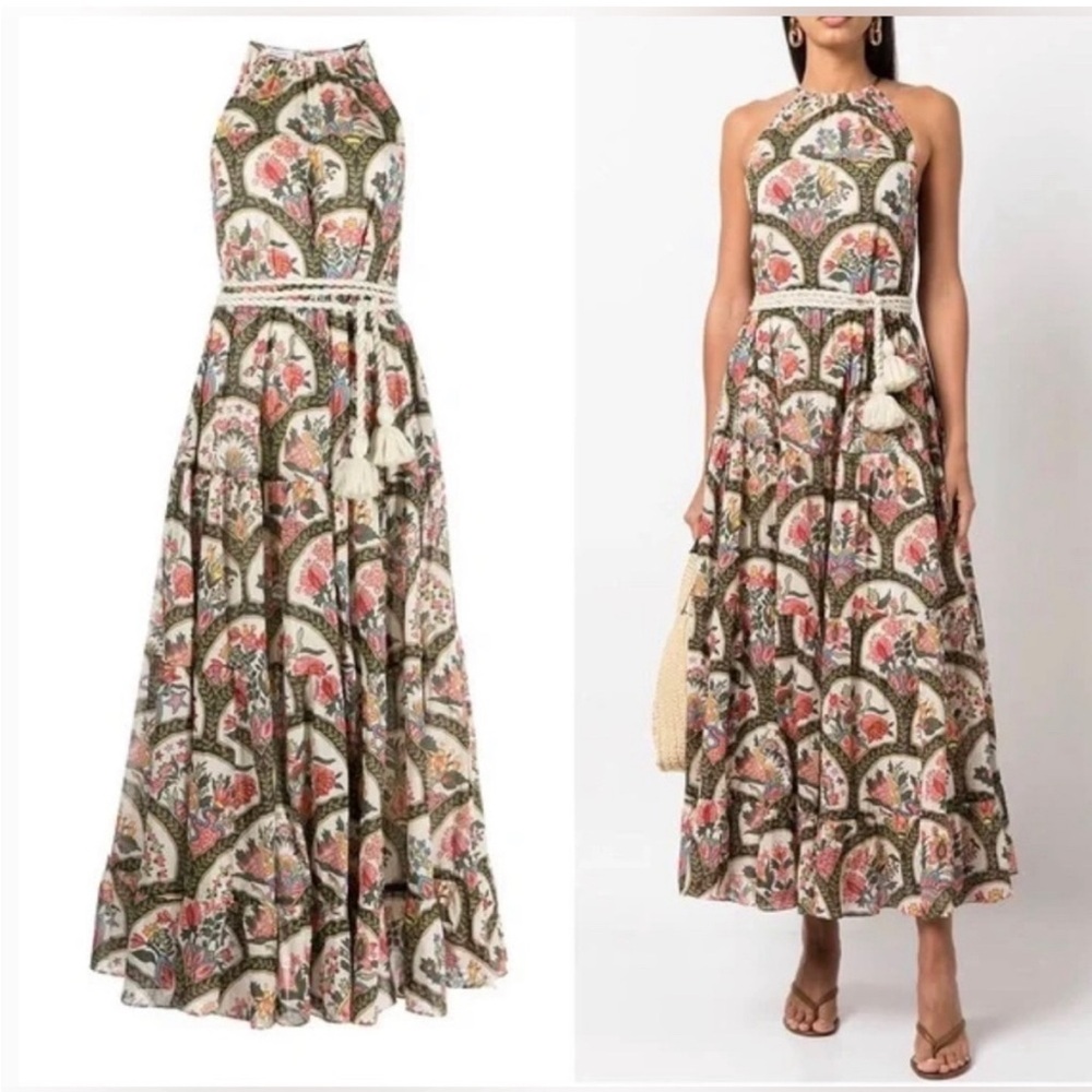 Rhode Julia belted mushroom dress